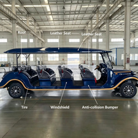 Voiture de tourisme électrique haut de gamme rétro à blocs de couleur, spacieuse et convertible, idéale pour le transport de bienvenue, les hôtels, les mariages et les événements commerciaux