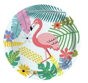 Disposal Paper Plate Round 9 Inches CMYK Tropical 350gsm White BoardFDA Approved Party Supplies - Product Image 1
