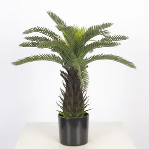 Mini Cycas artificiels de 0.6m, palmier pour la décoration de la maison, usine de fabrication, arbres artificiels presque naturels bon marché