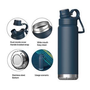 Eco-friendly <b>Large</b> Capacity Direct Drinking Stainless Steel Sports Water Bottle Double Wall Vacuum Insulation 6-12 Hours Thermal - Product Image 4