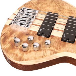 Bajo eléctrico de 4/5/6 cuerdas con mástil a través del cuerpo, tapa de chapa de madera exótica, bajo profesional activo para escenario, venta al por mayor, marca personalizada - Product Image 4