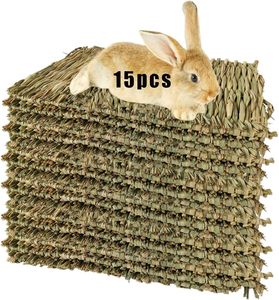 Kleintier-Matte mit festem Muster: Hasenbett, Nest, Kauspielzeug für Meerschweinchen, Papageien, Kaninchen, <span class=keywords><strong>Hamster</strong></span> & Ratten – Gewebte Grasmatte - Product Image 6
