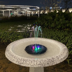 Pompe à eau pour fontaine de bain d'oiseaux, 900 m, appareil à énergie solaire avec lumière LED, batterie de secours - Product Image 6