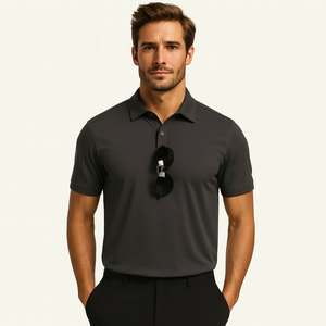 Broderie solide uni coton Polyester Cool séchage rapide respirant Sport Golf travail d'entreprise Polo pour hommes uniformes - Product Image 1