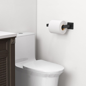 <span class=keywords><strong>Porte</strong></span>-<span class=keywords><strong>papier</strong></span> toilette mural carré en acier inoxydable noir de style moderne Gcheng avec garantie de 3 ans, installation facile - Product Image 1