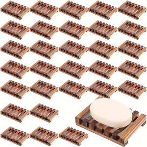 Ensemble de 30 porte-savons en bois conçus pour égayer le savon et le faire sé<span class=keywords><strong>cher</strong></span>, adaptés aux salles de bain, cuisines et voyages - Product Image 6