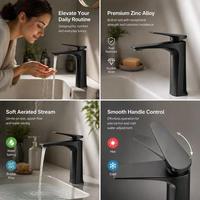 Keran Wastafel Kamar Mandi Satu Lubang Model Modern Tahan Lama, Terpasang di Dek, Bahan Zinc Alloy Chrome dengan Inti Keramik, untuk Grosir