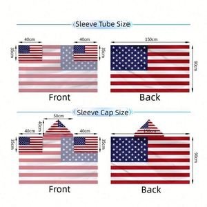 Poncho à capuche en polyester écologique avec drapeau américain pour les fans de sport, costume patriotique pour la fête du 4 juillet - Product Image 5
