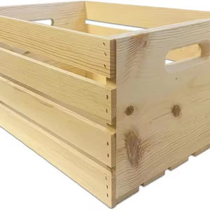 Grande caisse en bois de pin pour le stockage et la décoration à la maison, au bureau, à la cuisine, à la chambre à coucher et au détail - Product Image 6