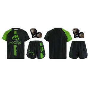Costume d'entraînement de boxe pour garçons de 6 à 16 ans, t-shirt de boxe avec short et gants de boxe, pour la gym, le fitness, l'entraînement, la course à pied et le jogging - Product Image 2