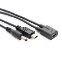 Câble adaptateur Mini USB femelle vers Mini USB mâle et 3,5*1,35 mm DC pour chargeur GPS