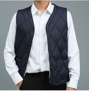 2025 nouveau <span class=keywords><strong>gilet</strong></span> en coton pour hommes avec <span class=keywords><strong>velours</strong></span> épaissi grande taille débardeur chaud pour papa pour les personnes d'âge moyen et âgées - Product Image 2