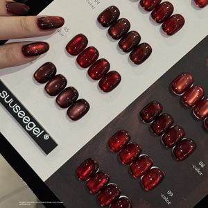 SUUSEEGEL Vernis à ongles gel UV œil de chat rouge, série très vendue, petit ensemble de 10 couleurs pour salon de manucure - Product Image 3