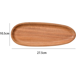 Plateau de service en bois d'acacia écologique et durable, plateau de dîner irrégulier personnalisé avec logo, plateau pour collations, fruits, desserts pour les fêtes - Product Image 5