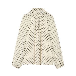 Camisa de Mujer con Estampado de Lunares, Estilo Europeo Americano, Manga Larga, Elegante y Moderna, Marca BR&ZACute - Product Image 2