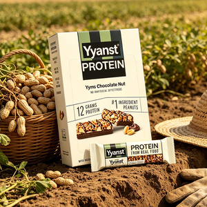 Chocolate Nut Flavor with Peanuts Protein Bars Snacks High Fiber Low Carb For Muscle Gain and <b>Post</b> Workout Recovery OEM - Product Image 3