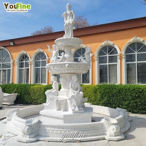 Grande <span class=keywords><strong>fontaine</strong></span> d'eau en marbre blanc naturel Poseidon pour l'extérieur - Product Image 6