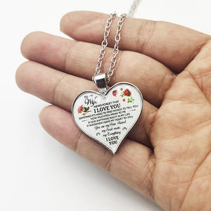 Chaud nouveau cadeau de fiançailles à la mode fiancée coeur collier lien chaîne papa maman fille fils alliage pendentif bijoux pour les spéciaux - Product Image 5