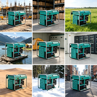 Générateur diesel compact 7 kW à châssis ouvert, monophasé, refroidi par air, démarrage électrique, pour usage domestique, groupe électrogène de secours