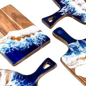 Planche à découper rectangulaire multifonction en résine et bois d'acacia, conçue pour l'eau de mer, pour la cuisine - Product Image 2