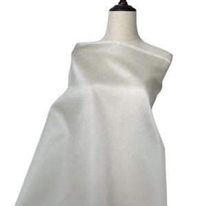 Hochwertige steife Seiden gaze 12MM Seiden organza Satin aus weißer Seide für Hochzeits kleid - Product Image 1