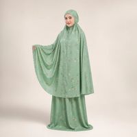Ensemble de prière Azura Mukena pour femmes, vêtements islamiques modestes à bordure festonnée