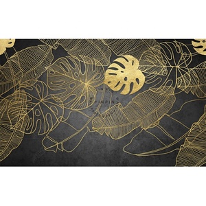 Stile europeo oro bordato foglia di banana sfondo 3d carta da parati - Product Image 5