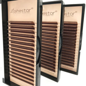 Plateaux d'extension de cils en cachemire brun doux russe vente en gros plateaux d'extension de cils en soie mate rouge foncé brun de marque privée - Product Image 1