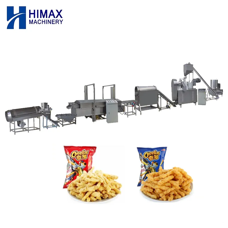 Máquina automática para hacer Cheetos, bufts de maíz frito, kurkure planta de producción de alimentos, fabricante integrado de Industria y Comercio