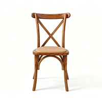 Chaises de salle à manger vintage à dossier croisé en bois, très demandées, pour restaurants, banquets, mariages et événements