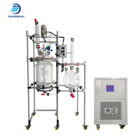 Reactor de Vidrio de 50L con Intercambiador de Calor de Vidrio, Reactor de Vidrio de Fase Sólida para Procesamiento Químico