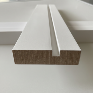 Wholesale White <b>Primed</b> Radiata Pine Wall Mould Decor S3S Trim Edge Glued Board with Groove - Product Image 1