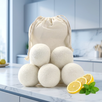 Nouvelles Boules de Séchage en Laine Bio Tendance 2025 de 7 cm – Produits de Lavage les Plus Vendus – Lot de 6 Boules de Séchage Compostables USA