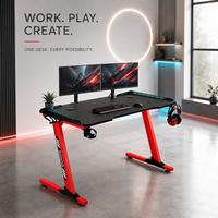 Bureau de jeu en métal AOR 120cm 140cm, grande table d'ordinateur avec porte-gobelet pour bureau à domicile, table de gamer PC, vente en gros d'usine OEM ODM
