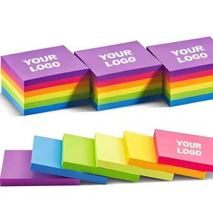 Fournisseur de papeterie, blocs-notes autocollants miniatures aux couleurs néon à forte adhérence pour l'école, le bureau, la salle de classe - Product Image 1