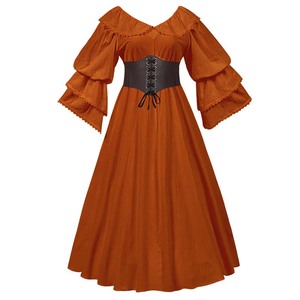 Nuevo Vestido <span class=keywords><strong>de</strong></span> <span class=keywords><strong>Halloween</strong></span> para <span class=keywords><strong>Mujer</strong></span>, Estilo Medieval, Renacentista, <span class=keywords><strong>de</strong></span> Hada, Élfico, Victoriano, con Cuello en V, <span class=keywords><strong>Disfraz</strong></span> WDEC-052 - Product Image 4