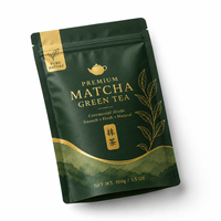 Sachet Doypack Personnalisé Imprimé et Laminé Qualité Alimentaire avec Fermeture Zip en Aluminium, Estampage Or, pour Aliments pour Animaux, Chewing-gum, Thé Vert Matcha – Emballage Personnalisé