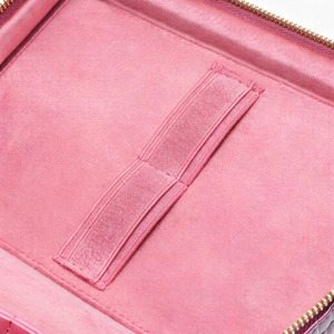 Estuche de <span class=keywords><strong>Maquillaje</strong></span> de Viaje, Portátil, Impermeable, de Cuero PU con Textura de Cocodrilo <span class=keywords><strong>Rosa</strong></span> Brillante, con Forro Suave, para Mujer - Product Image 4