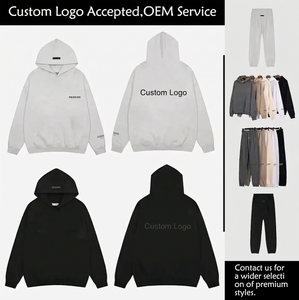 2026 1:1 Fear of 22 Autunno/Inverno Felpa con cappuccio con stampa floccata fronte-retro con lettere e motivo Essen Flower Essen - Product Image 2