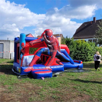 Château Gonflable Commercial Extérieur Héro Toile Amusant Spiderman Thème Super-Héros Araignée Bouncer