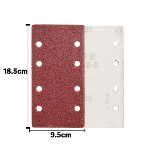 OUDU Livraison 24h 60PCS pour Velcro 8 trous 93x185mm Papier abrasif Oxyde d'aluminium Disque abrasif pour meuleuse vibrante 25mm <span class=keywords><strong>Pierre</strong></span> - Product Image 4