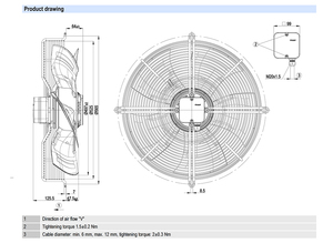 Ventilador axial de CA de 500 mm ebm-papst S4D500-AJ03-01, ventilador de refrigeración industrial para sistemas HVAC y de condensación - Product Image 3