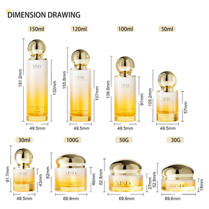 Récipient d'emballage de crème corporelle de soin de la peau de luxe rond de 20ml 30ml 50ml pot cosmétique <span class=keywords><strong>en</strong></span> <span class=keywords><strong>verre</strong></span> doré brillant avec peinture UV et couvercle <span class=keywords><strong>en</strong></span> métal - Product Image 5