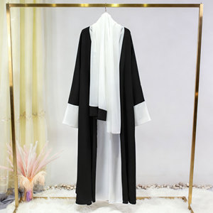 Thương Mại Nước Ngoài Của Phụ Nữ Mùa Đông Abaya Cho Ramadan Dài Mặt Trời Bảo Vệ Chắp Vá Voan Cardigan Dress Hồi Giáo - Product Image 3