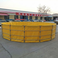 Keyubo3*1.2m Bassin à poissons rond en acier galvanisé commercial, grande capacité, réservoir d'eau d'aquaculture pour l'élevage de poissons, de crevettes et de crabes