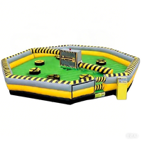 Jeu sportif gonflable d'extérieur Wipeout, obstacle de saut, machine à effondrement des jambes, parc d'attractions, amusement aquatique, matériau PVC