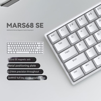 Clavier mécanique sans fil tri-mode à axe magnétique Alibaba Supplier Mars68PRO, 0 zone morte, RVB plug-in, jeu, clavier Socd 0,01 mm
