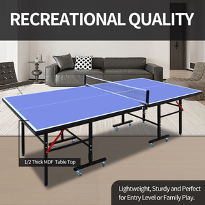 Table de tennis de table portable de 8 pieds, pliable, taille moyenne, avec filet - Product Image 3