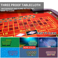 Table de Roulette Rouge de Luxe YS de Haute Qualité avec Pieds en Acier Inoxydable et en Bois Massif – Durable pour Casino, Jeux de Poker et Divertissement