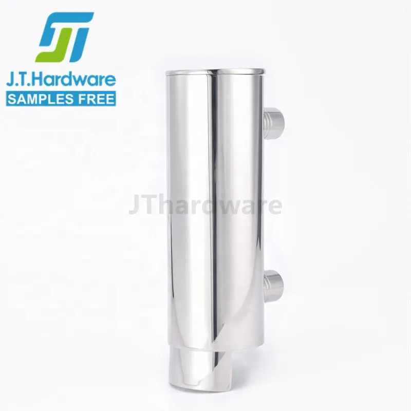 Heavy-duty wall mounted cylinder shower refillable push-button hand stainless steel soap dispenser